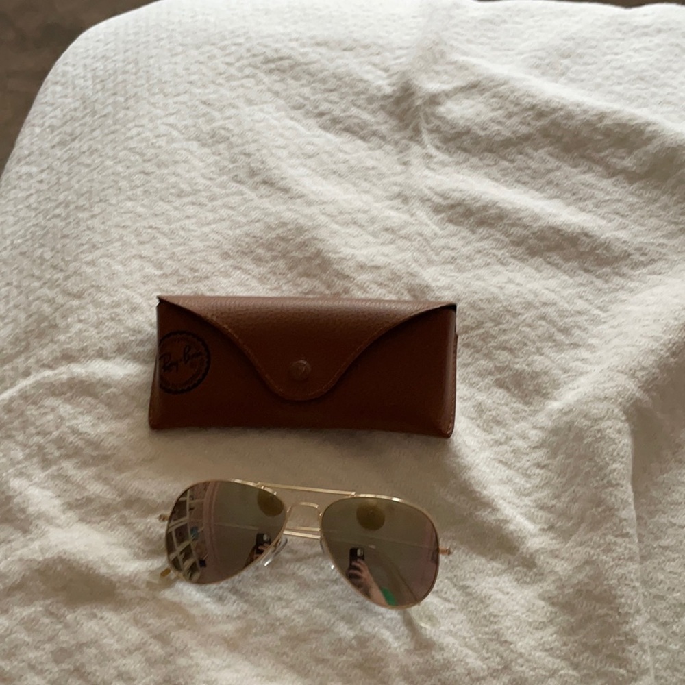 Ray-Ban Champagne Gold Mirrored Aviator Sunglasses